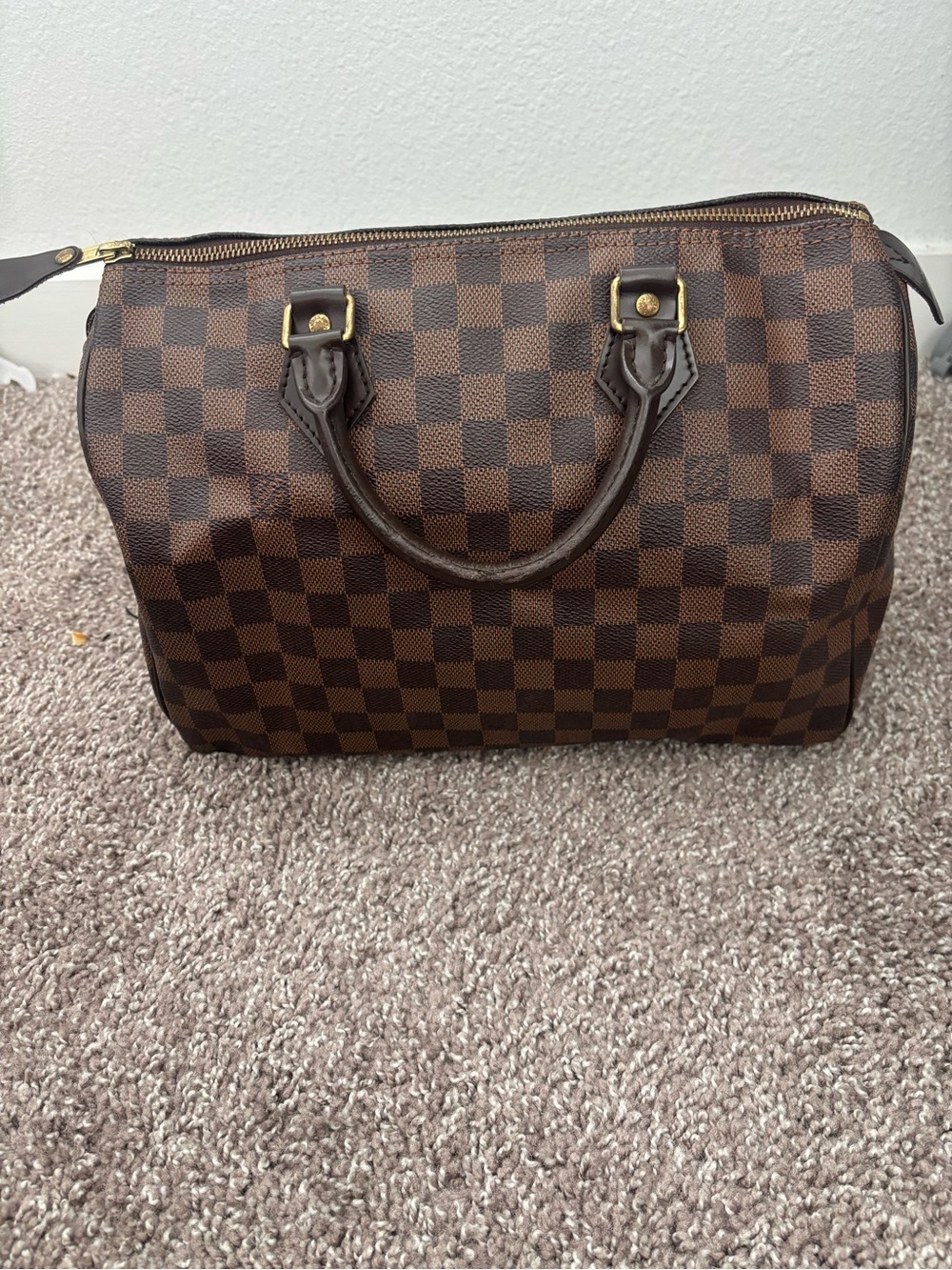 Louis Vuitton Brown Damier Ebene Canvas Speedy Tote